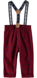 Little Lad Boys 0-9 Months Tie Suspender Pant Set