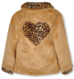 Jessica Simpson Girls 7-16 Leopard Trim Reversible Jacket