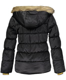 Jessica Simpson Girls 7-16 Hooded Puffer Jacket with Faux Fur Trim
