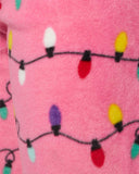 PJs & Presents Girls 7-16 Reindeer Lights Sherpa Pajama Set