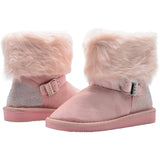 Bebe Girls Fur Cuff Rhinestone Boots