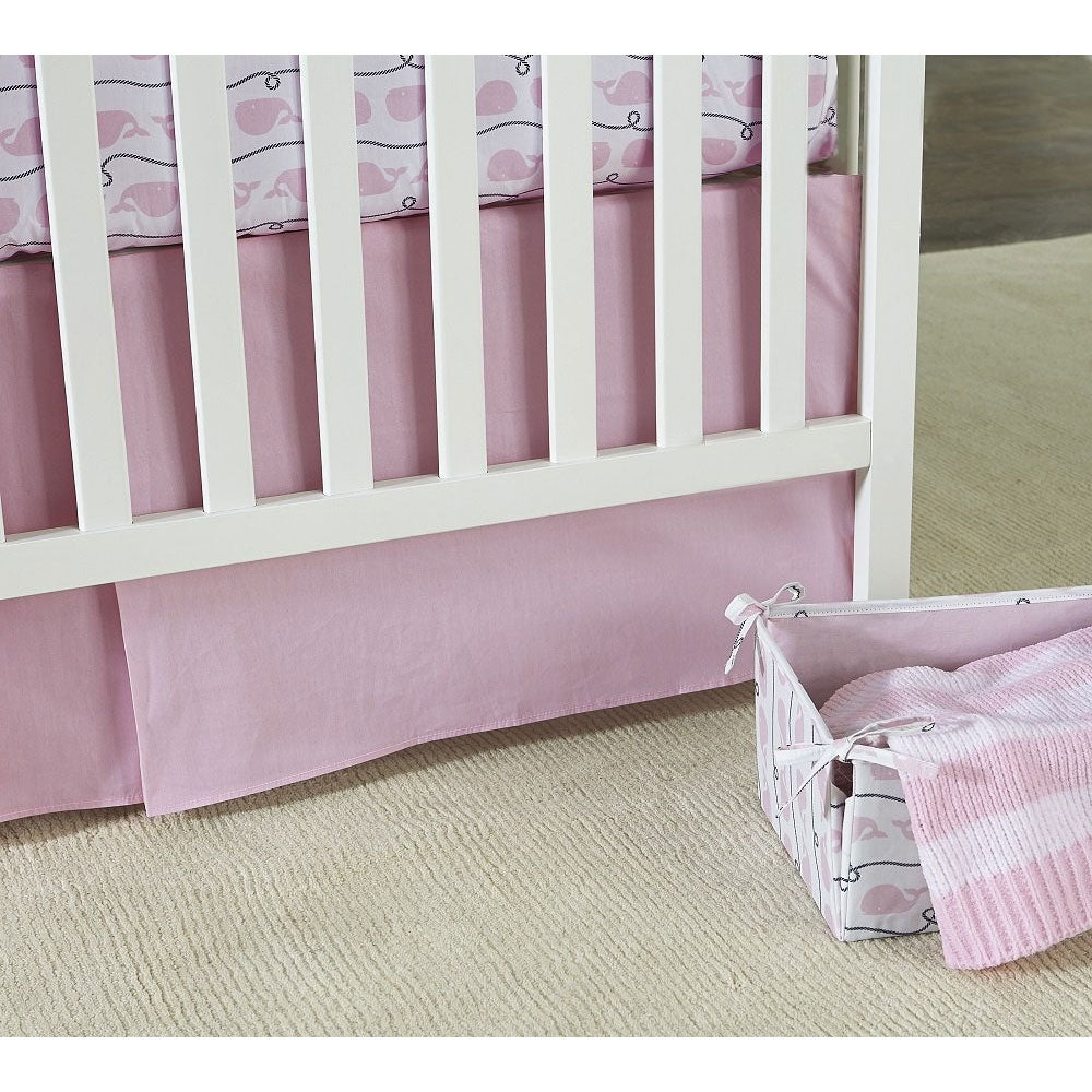 Nautica Kids Nursery Separates Pleated Crib Skirt Dust Ruffle , Pink