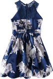 Speechless Bow Sash Floral Pleated Bubble Dress