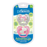 Dr. Browns Advantage Baby Pacifiers, Glow-in-The-Dark, 0-18 Month Pacifiers, 2 Count