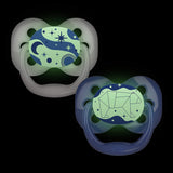 Dr. Browns Advantage Baby Pacifiers, Glow-in-The-Dark, 0-18 Month Pacifiers, 2 Count