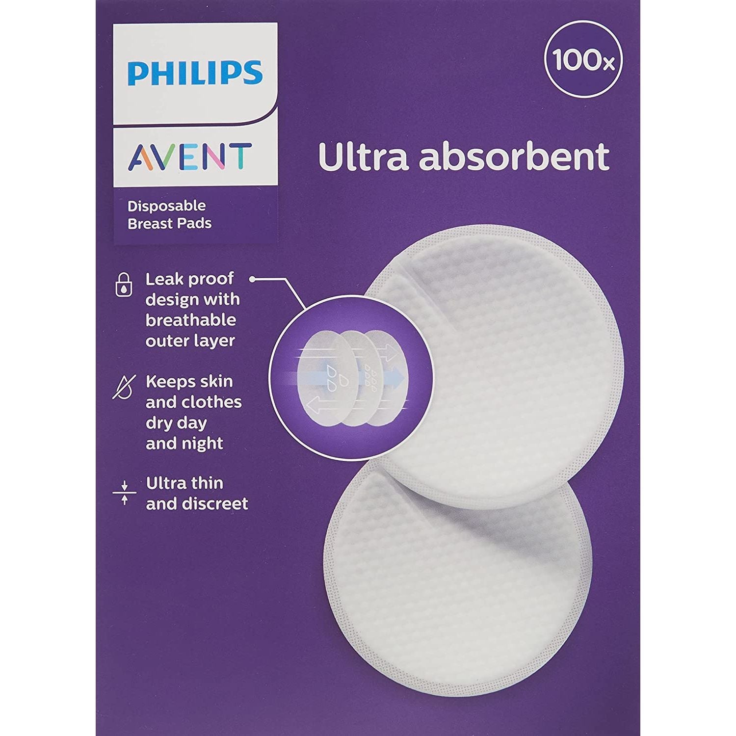 Philips Avent Maximum Comfort Disposable Breast Pads 100 Ct