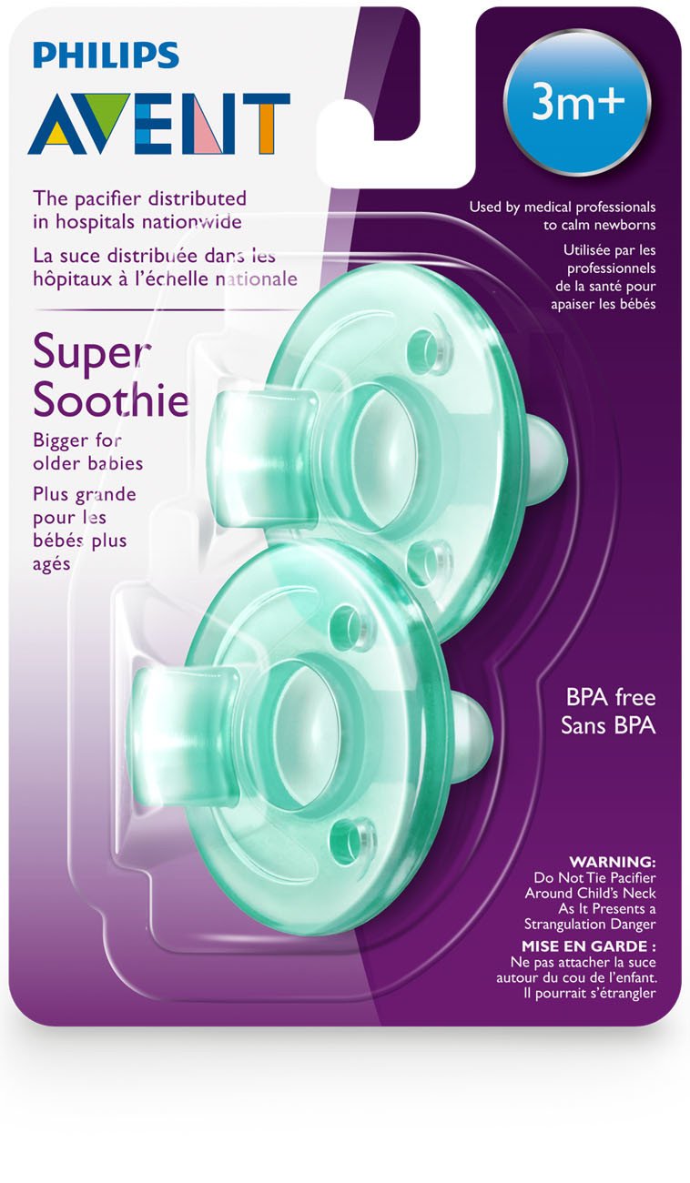 Philips Avent Green Soothie Pacifier, 3M+, 2 Pack