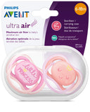Philips Avent Ultra Air Pacifier, 6-18 months, Pink/Peach - 2 Pack