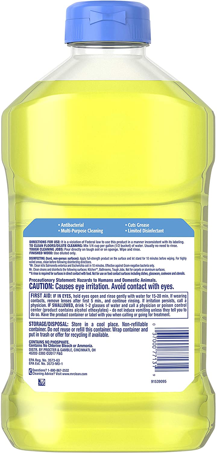 Mr Clean Antibacterial Multi-Surface Cleaner, Summer Citrus, 45 fl oz