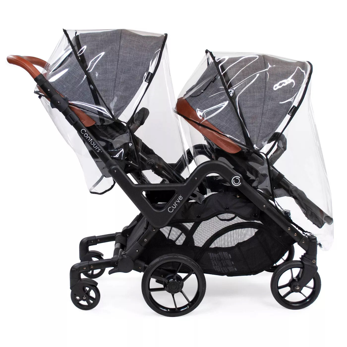 Contours Weather Shield Accessory for Contours Single & Double Strollers, Clear Black Trim