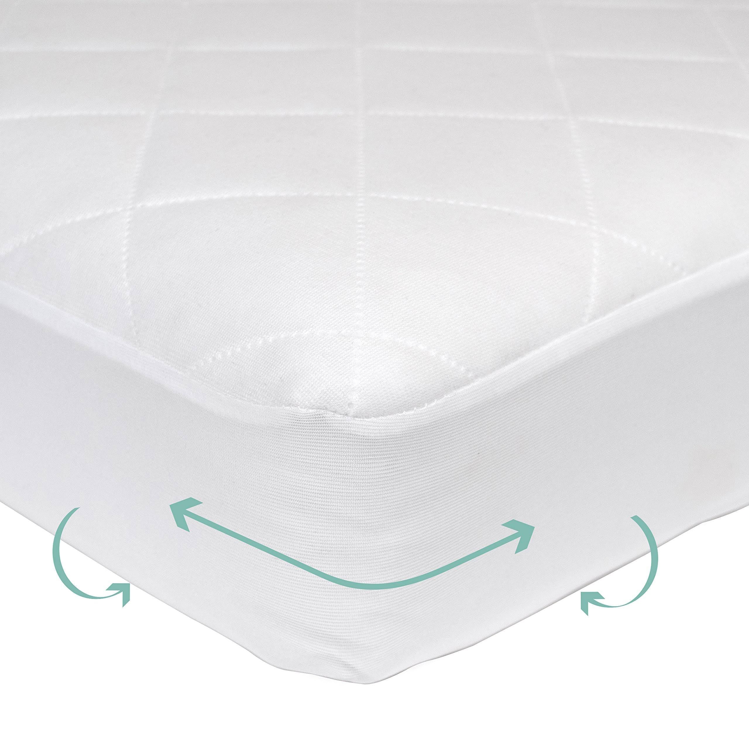 Kolcraft Baby Dri Waterproof Fitted Crib Mattress Pad Cover/Protector, White, 52'' x 28''