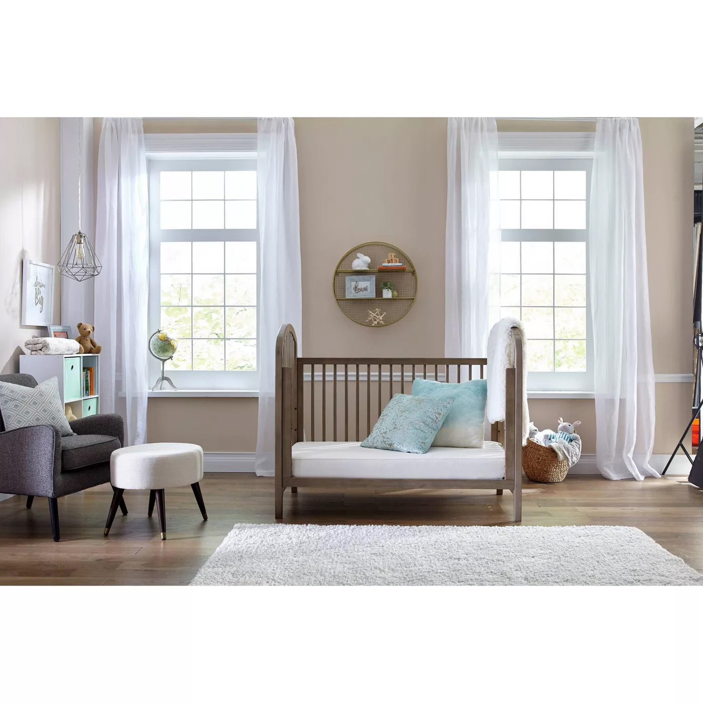 Sealy Baby Cotton Cozy Rest 2-Stage Dual Firmness Standard Crib Mattress - 204 Premium Coils, 51.7”