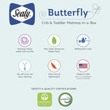 Sealy Butterfly Waterproof Crib Mattress