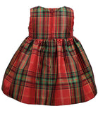 Bonnie Baby Christmas Dress - Plaid with Red Cardigan