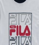 FILA Boys 4-7 Long Sleeve Color Block Boxed Stacked Logo Tee