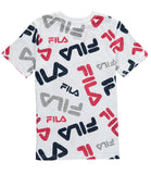 FILA Boys 8-20 Short Sleeve Scattered All Over Print Logo T-Shirt