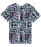 FILA Boys 8-20 Short Sleeve Pull Away All Over Print Logo T-Shirt