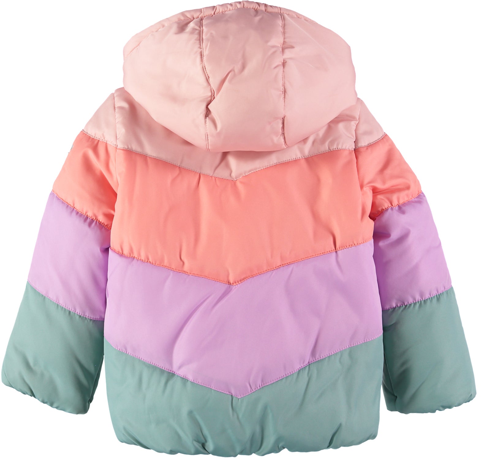 Osh Kosh Girls 2T-4T Colorblocked Chevron Puffer Jacket