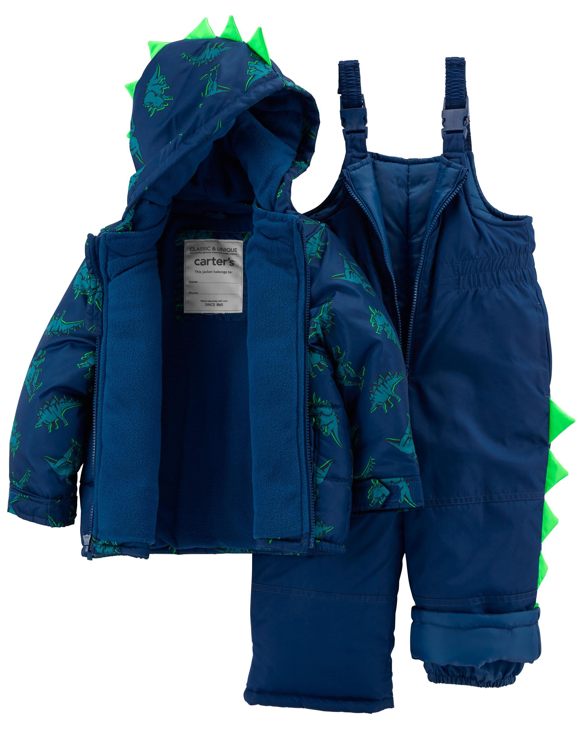Carters Boys 12-24 Months 2-Piece Dinosaur Snowsuit with Scales