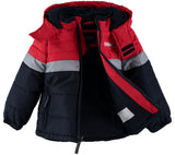 London Fog Boys 2T-4T Colorblock Puffer Jacket with Fleece Hat