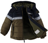 London Fog Boys 2T-4T Colorblock Puffer Jacket with Fleece Hat