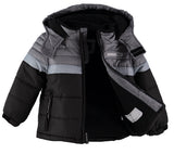 London Fog Boys 2T-4T Colorblock Puffer Jacket with Fleece Hat