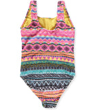 Breaking Waves Girls 7-16 One Piece Tribal Swimsuit