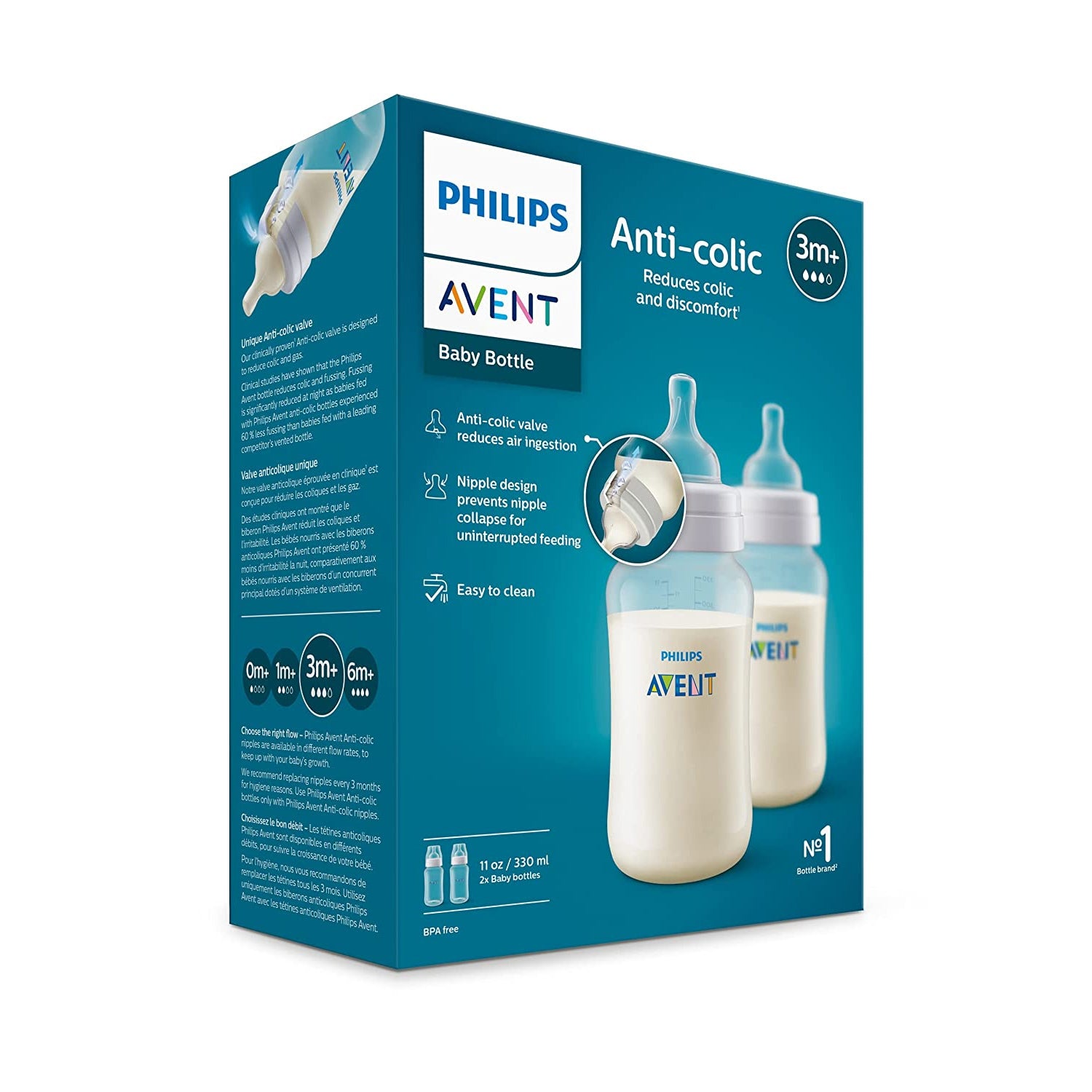 Philips Avent Natural Response Baby Bottle 3m+ 330ml (11 oz)