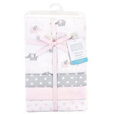 Hudson Baby 4 Pack Cotton Flannel Receiving Blankets