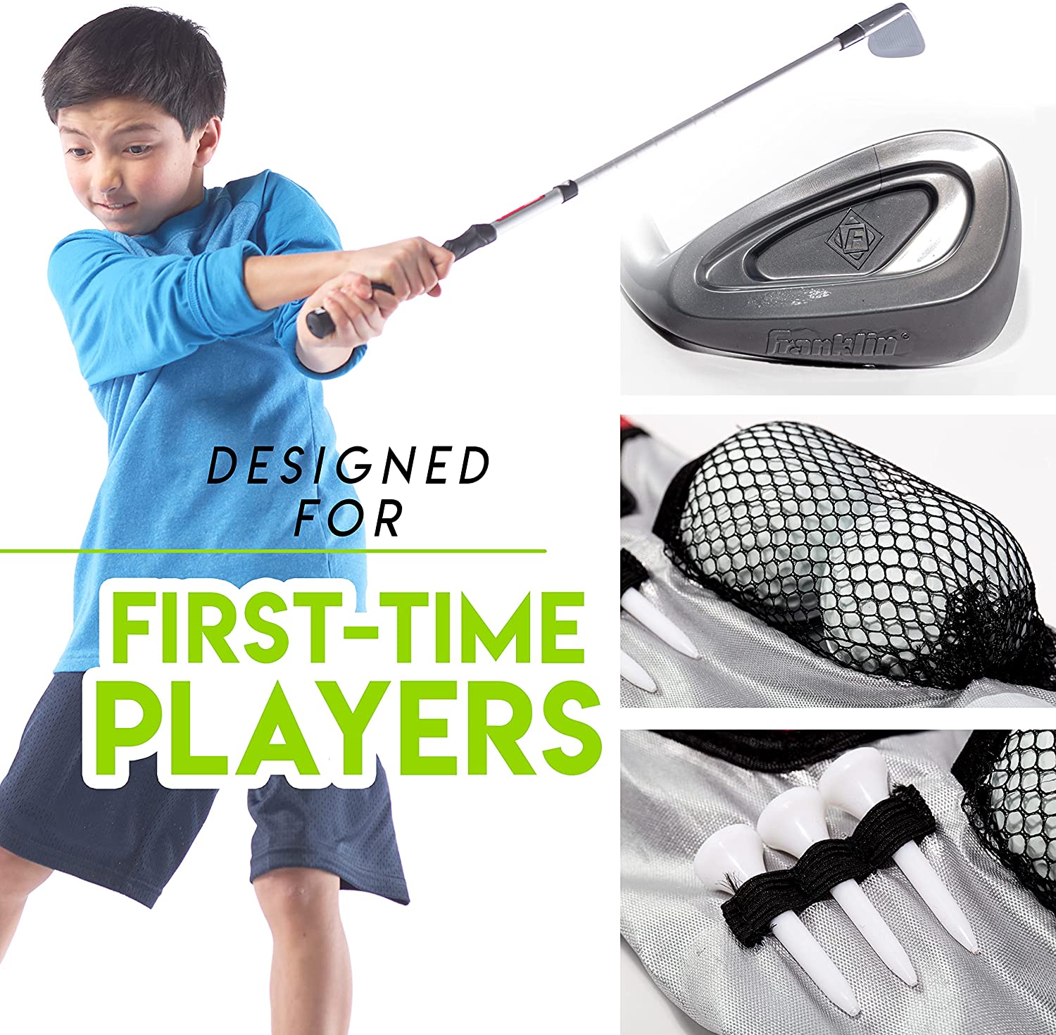 Franklin Sports Kids Golf Set - Youth Adjustable Plastic Golf Club Set