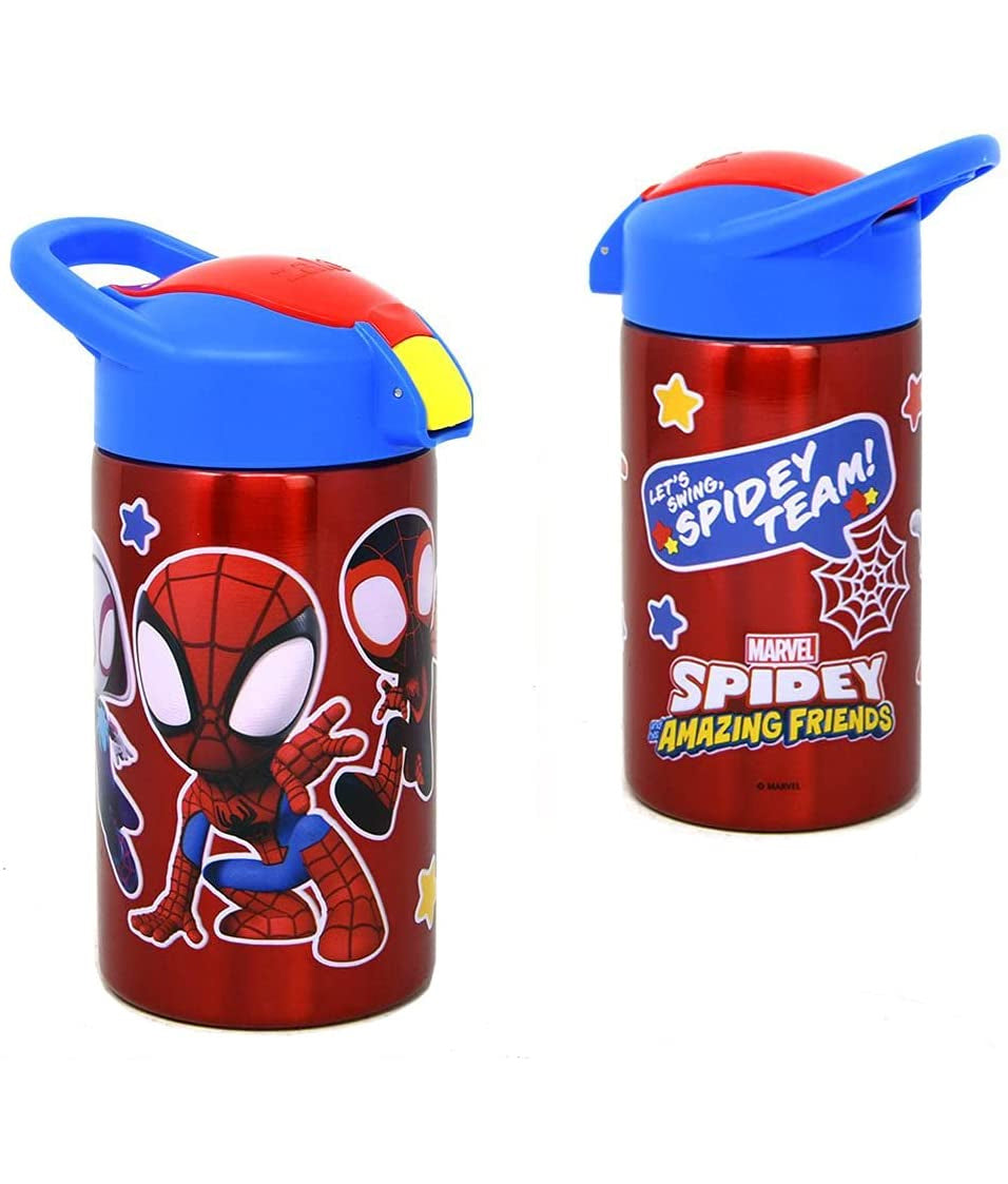 Zak Designs Spidey and Friends Stainless Steel Bottle for Kids, 15.5 oz.