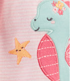 Carters Girls 0-24 Months Seahorse Snap-Up Romper
