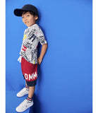 Tommy Hilfiger Boys 8-20 Short Sleeve Crew Neck All Over Logo Print T-Shirt
