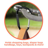 Nuby Large Handy Hook Carabiner Stroller Clip with Textured Soft Grip - Black