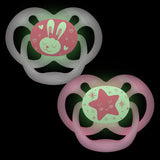 Dr. Browns Advantage Baby Pacifiers, Glow-in-The-Dark, 0-18 Month Pacifiers, 2 Count