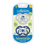 Dr. Browns Advantage Baby Pacifiers, Glow-in-The-Dark, 0-18 Month Pacifiers, 2 Count
