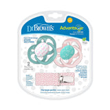 Dr. Browns Advantage Pacifier with Pacifier Clip, 6-18M, Pink, 2 Count