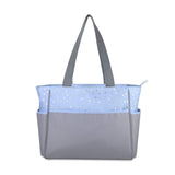 Baby Essentials 5 Piece Diaper Bag Tote Set, Stars, Grey / Blue