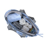 Baby Essentials 5 Piece Diaper Bag Tote Set, Stars, Grey / Blue