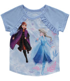 Disney Girls 4-10 Frozen Anna and Elsa 2-Piece Pajama Set