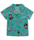 Disney Girls 4-10 Frozen 2-Piece Coat Sleep Shirt with Shorts Pajama Set