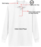 Galaxy Boys 4-7 Long Sleeve Polo School Uniform Shirt