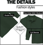 Galaxy Boys 4-7 Long Sleeve Polo School Uniform Shirt