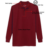 Galaxy Boys 8-20 Long Sleeve Polo School Uniform Shirt