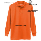 Galaxy Boys 8-20 Long Sleeve Polo School Uniform Shirt