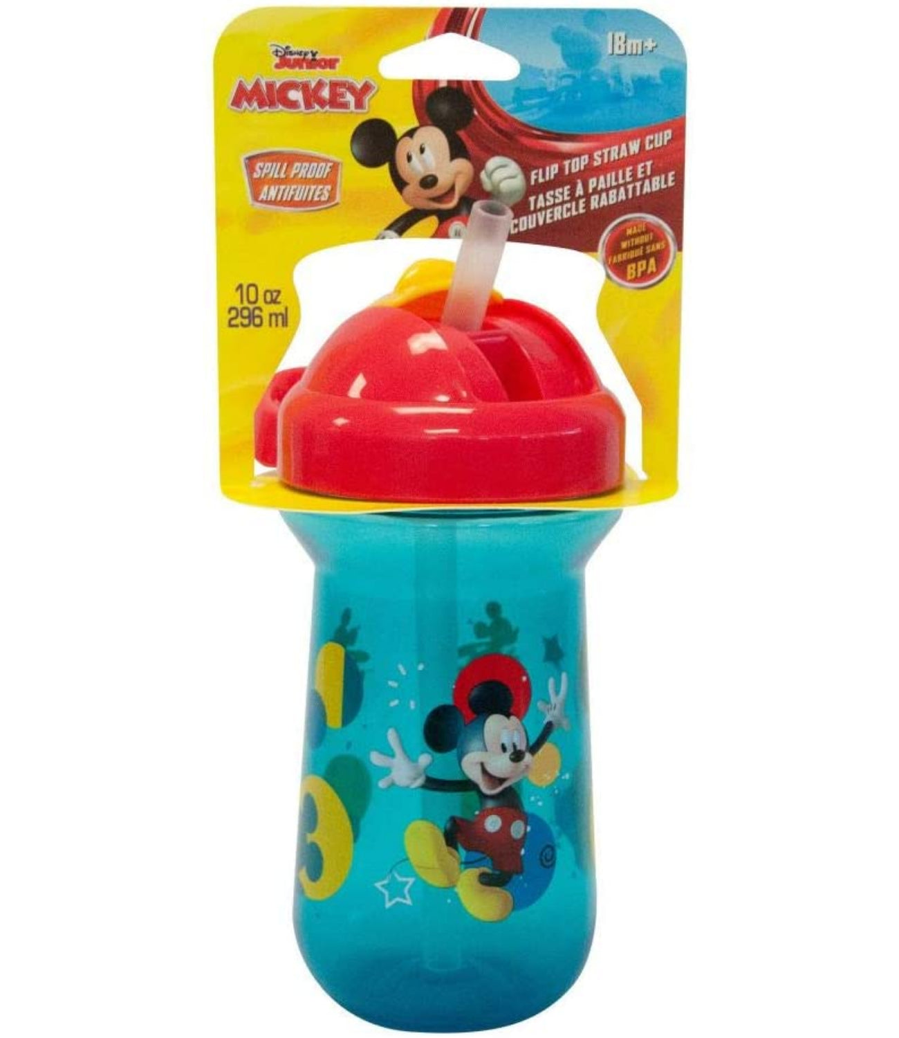 The First Years Flip-Top Straw Cup for Toddlers, Disney Mickey Mouse, 10 oz  (2)