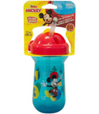 The First Years Disney Mickey Mouse Straw Sippy Cup with Flip Top Lid for Toddlers, 10 Ounce (Royal