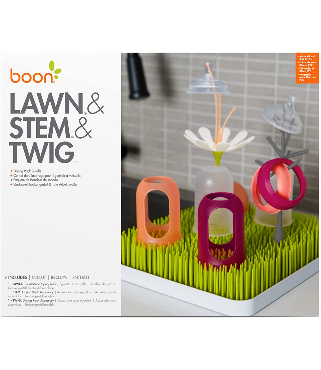 Boon Lawn & Twig & Stem Drying Rack & Accessories Bundle (3Piece), Multi, Multicolored