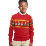 Kimu Boys 2-18 Fairisle Print Sweater