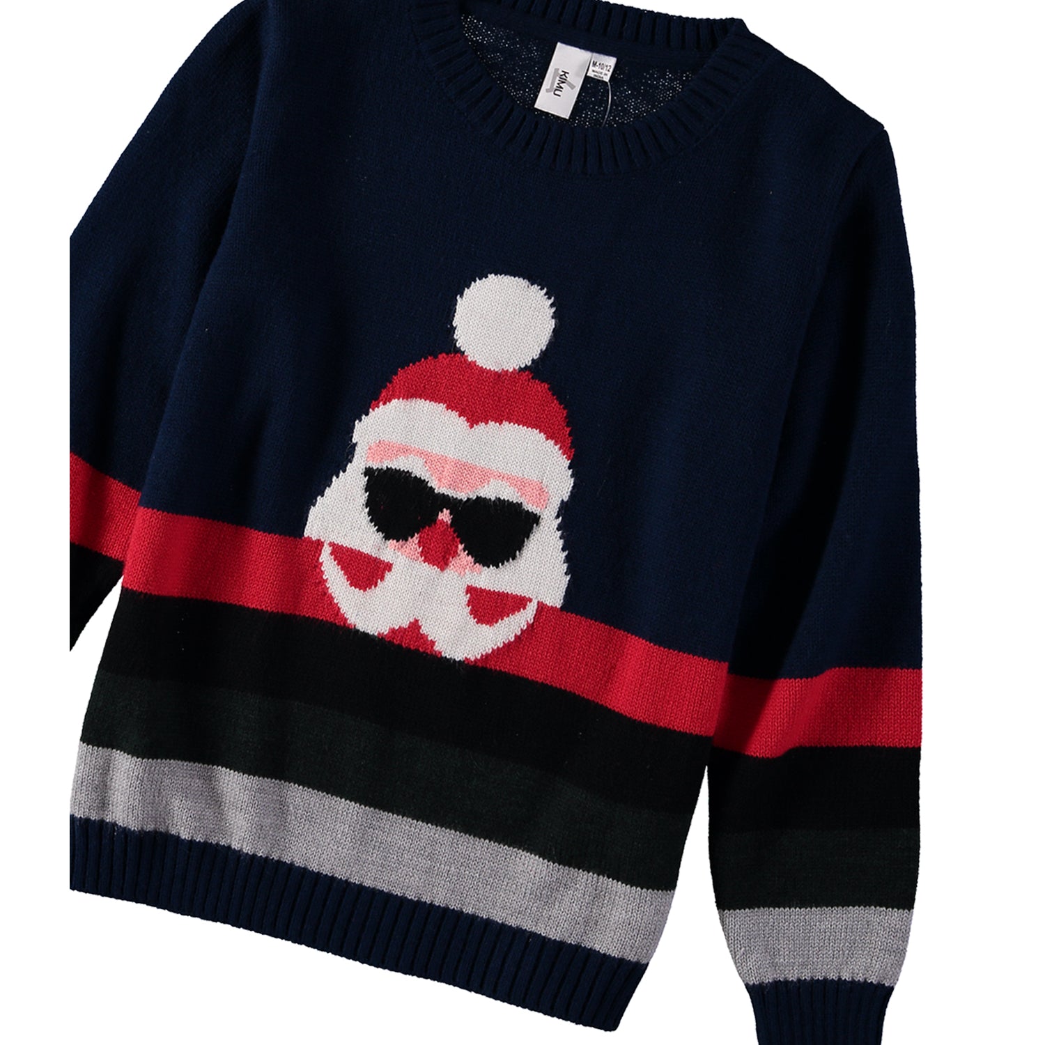 Kimu Boys 2-18 Santa Stripe Sweater